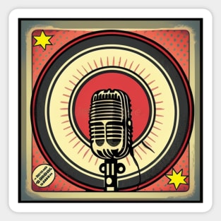 Vintage Microphone Pop Art Style Sticker